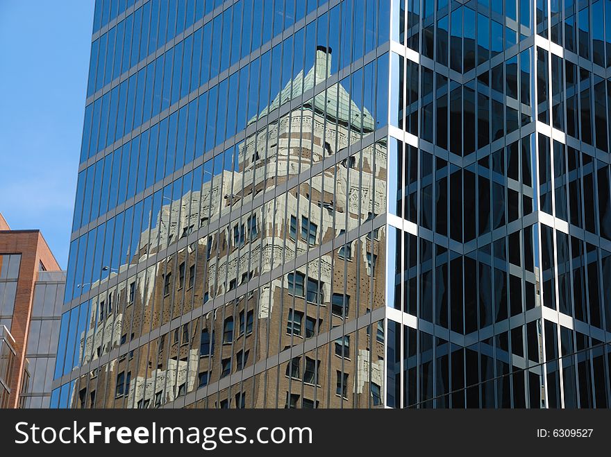 Modern office buildings with reflections in Vancouver