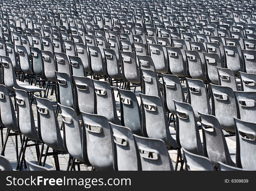 It is a lot of chairs on the area of Vatican