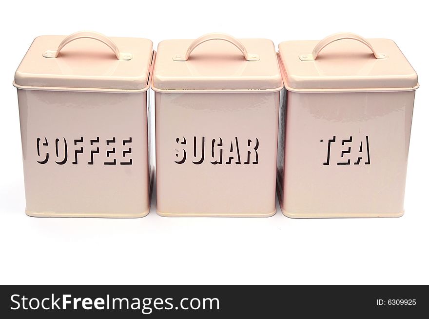 Shot of three beverage canisters on white. Shot of three beverage canisters on white