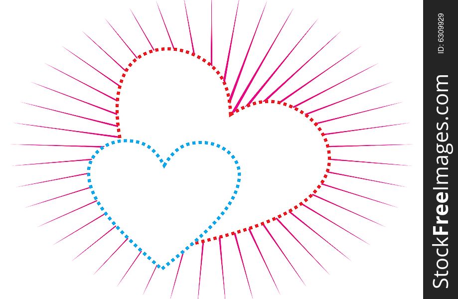 Heart shape frame in white background. Heart shape frame in white background
