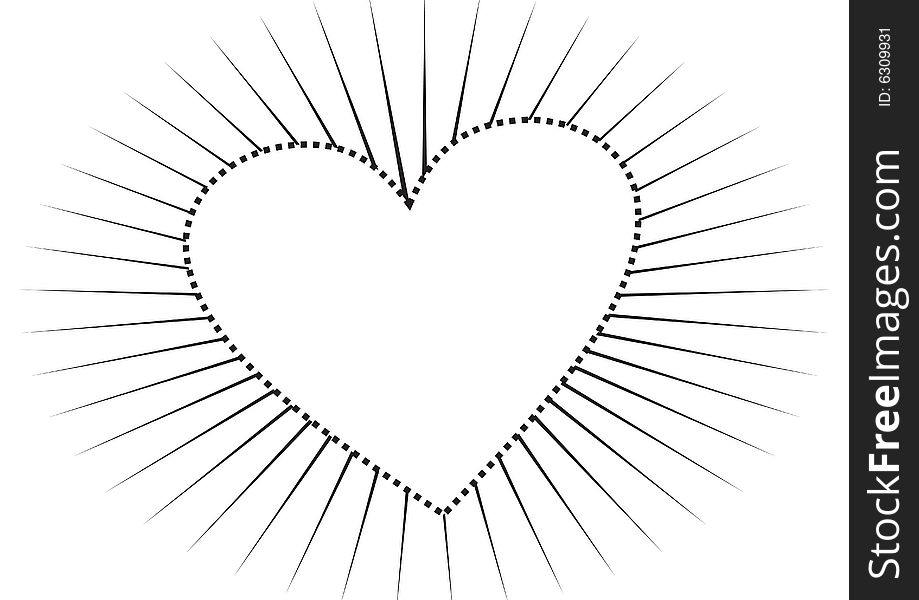 Heart shape frame in white background. Heart shape frame in white background