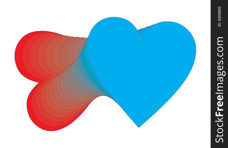 Heart spectrum in white background