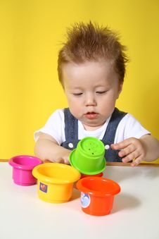 Little Boy Plays Royalty Free Stock Photo Little Boy Plays Royalty Free Stock Photo