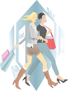 Shopping Girls Royalty Free Stock Image Shopping Girls Royalty Free Stock Image