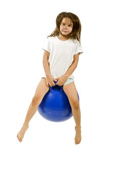 Young Girl On A Space Hopper Royalty Free Stock Image Young Girl On A Space Hopper Royalty Free Stock Image