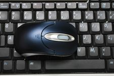 Mouse On Keyboard Stock Photo