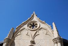 White Chapel Wall Against Blue Sky Stock Image White Chapel Wall Against Blue Sky Stock Image