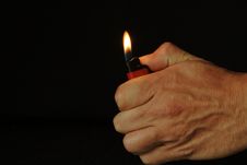 Male Hand With Lighter Royalty Free Stock Images