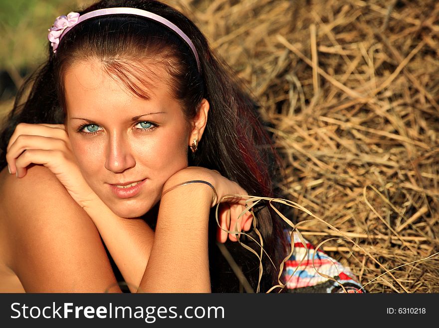 Beautiful girl smile and resting outdoors. Beautiful girl smile and resting outdoors