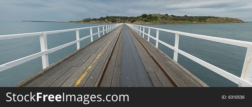 Jetty going out to Granite Island in South Australia. Jetty going out to Granite Island in South Australia