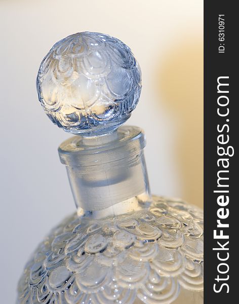 Closeup of a perfume bottle detail