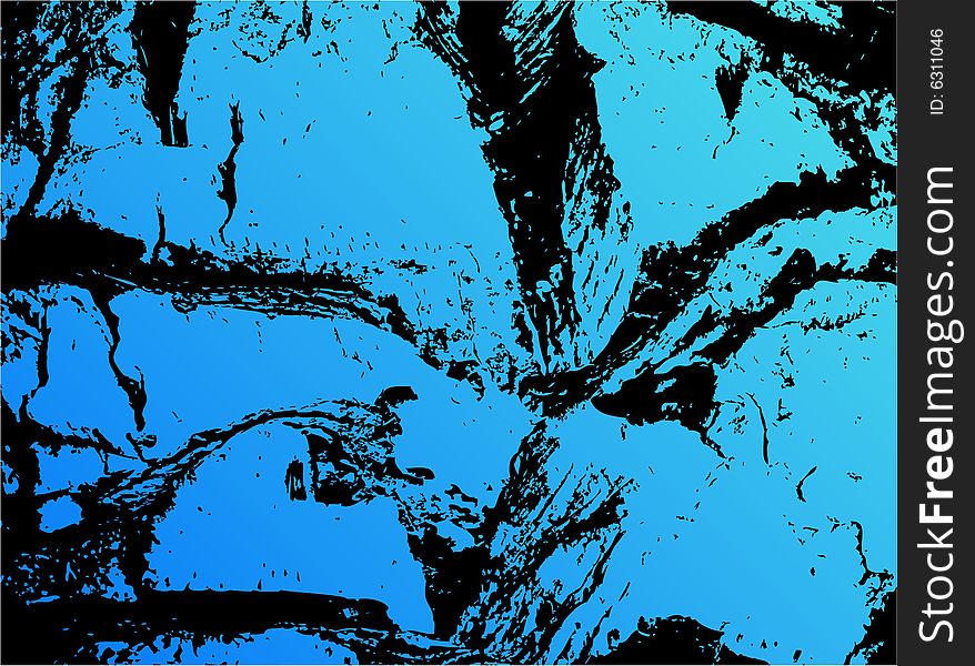 Illustration of abstract, blue, black