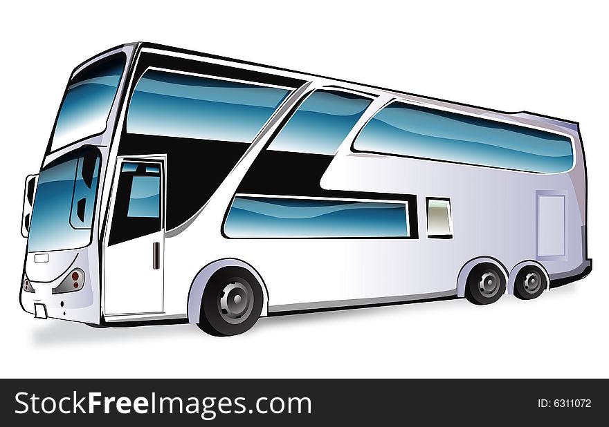 Illustration of a city bus in white background