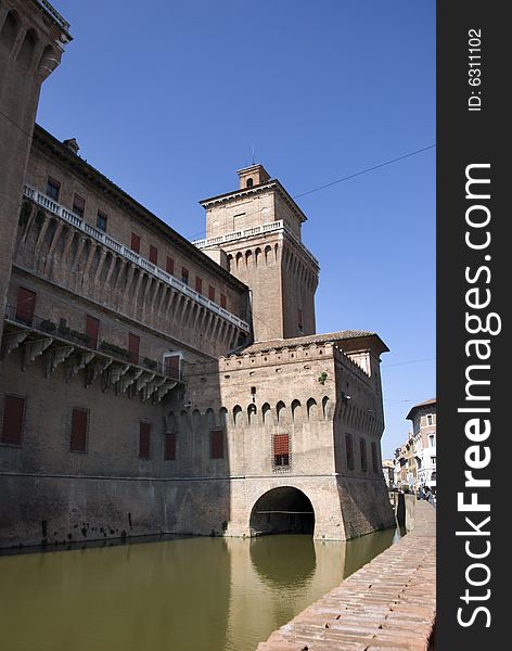 Ferrara castle in Italy, Europe