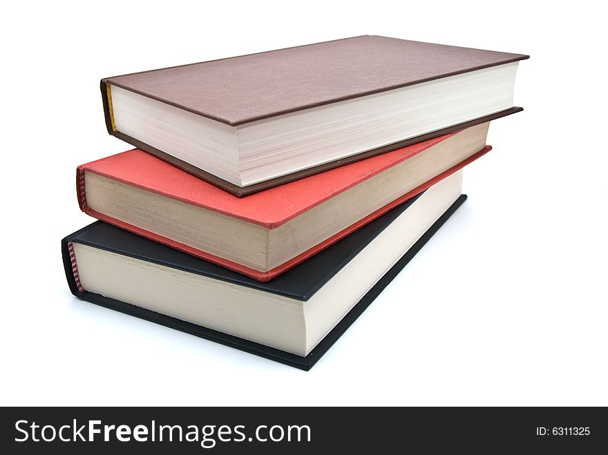 Three book composition on white background. Three book composition on white background