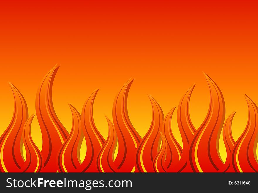 Vector illustration of abstract fire