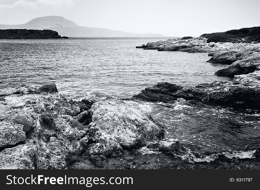 Rocky bay. Crete island. Greece