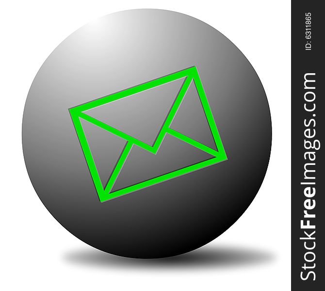 Colored email icon for use as a contact button. Colored email icon for use as a contact button