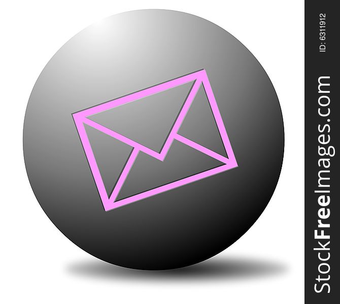 Colored email icon for use as a contact button. Colored email icon for use as a contact button