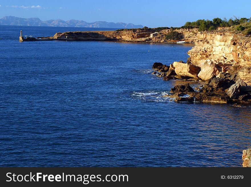 Coastline with rocks in Majorca in Spain