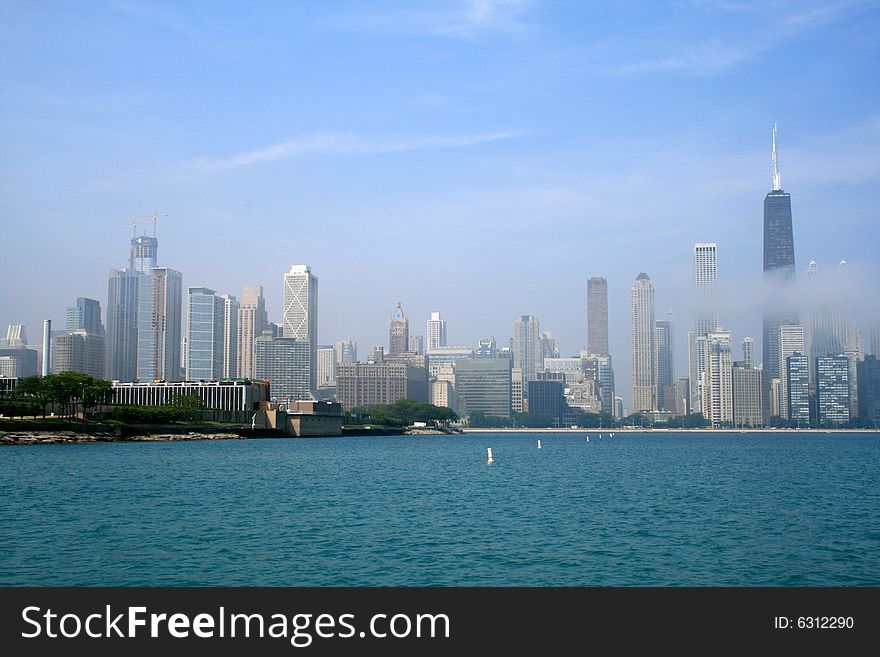 Panorama of Chicago from the Lake. Panorama of Chicago from the Lake