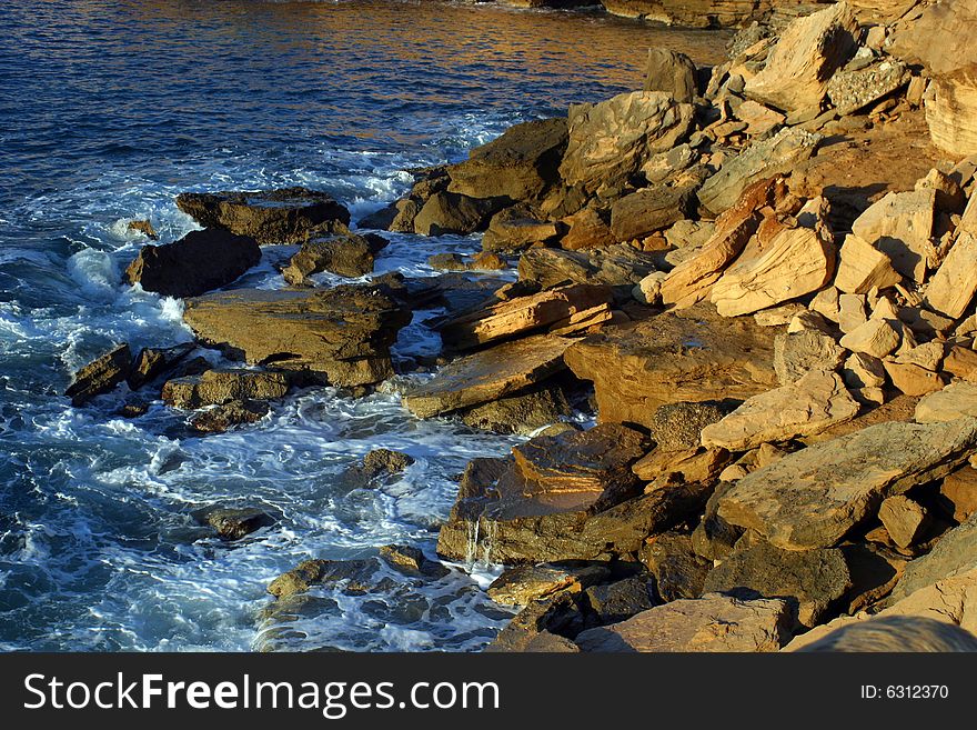 Rocks on a coast in Majorca in Spain