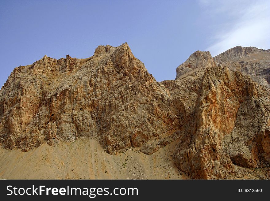Rock and sky landscape - A photo taken at Central Toros Mountain (Aladaglar)-turkey