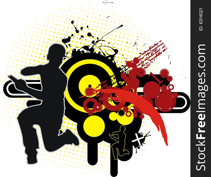Vector illustration on a theme of   music. Vector illustration on a theme of   music