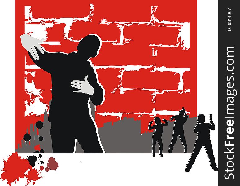 Vector illustration on a theme of dances and music. Vector illustration on a theme of dances and music