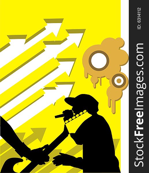 Vector illustration on a theme of music. Vector illustration on a theme of music