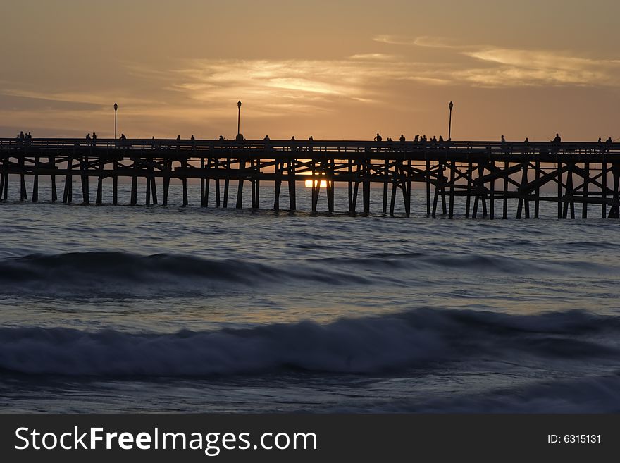 San Clemente Pier At Sunset