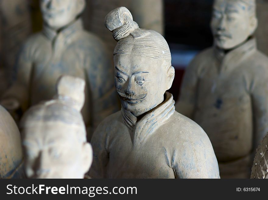 The portrait of Chinese terracotta warrior