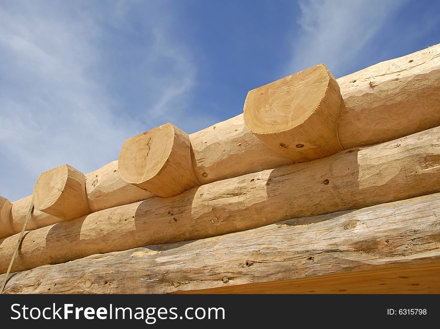 Close up details of Log Home Construction