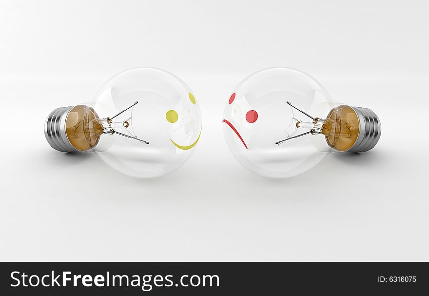 Two Smiled lamps, one is broken. Render with Vray 1.50SP2