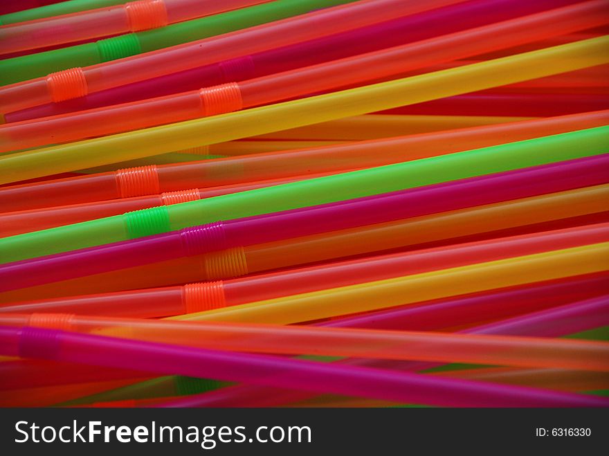 Row of Colorful Party Drinking Straws. Row of Colorful Party Drinking Straws