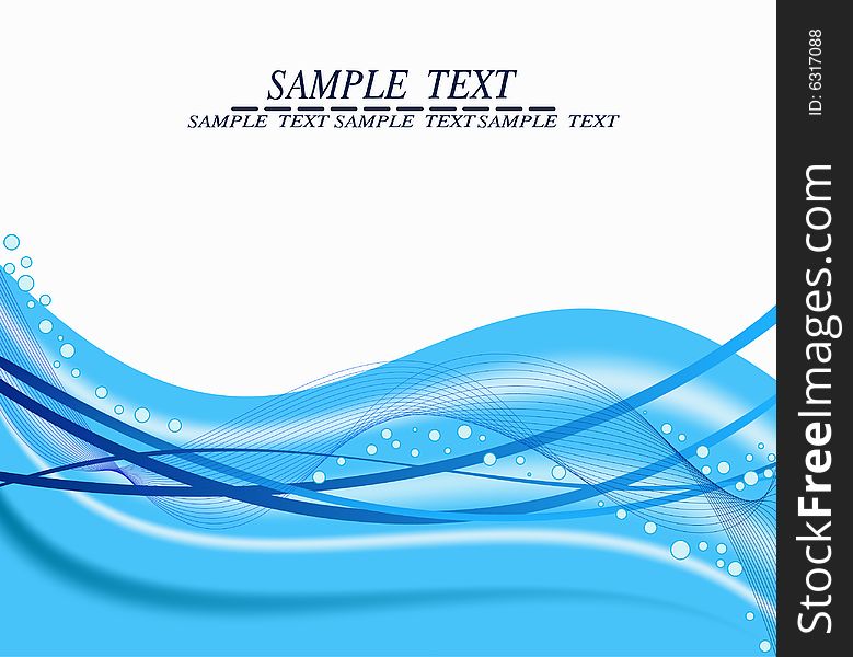 Blue wavy abstract background illustration