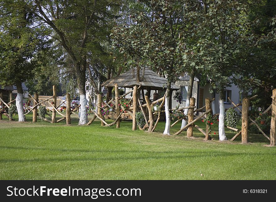 Rural fence, flowers