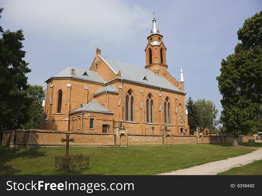 The Gothic church in Kernava, Lithuania