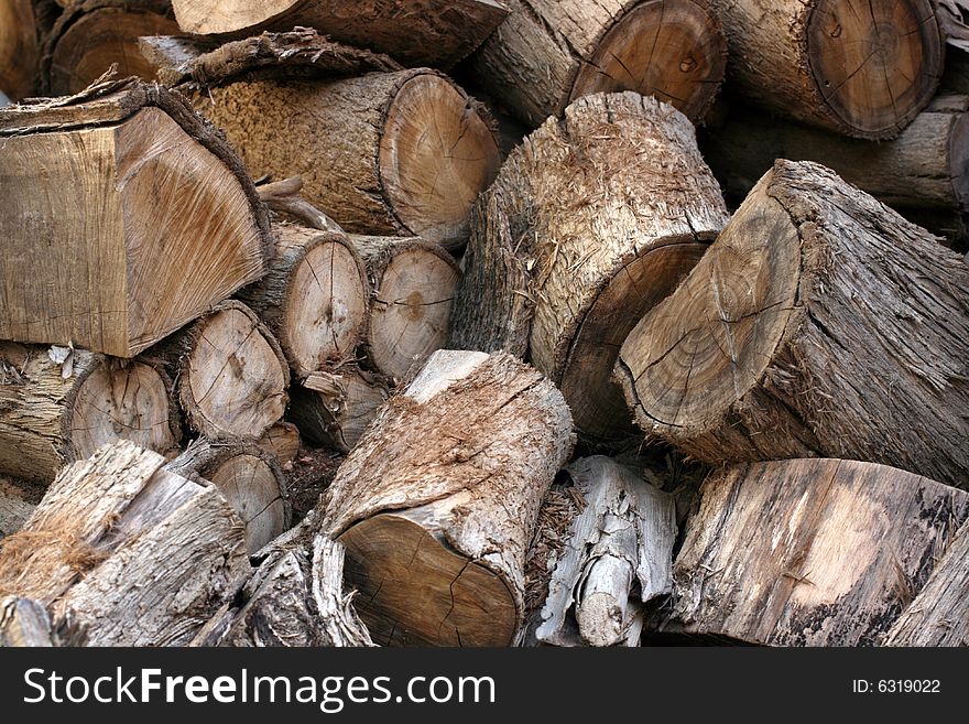 Detail of a pile of logs