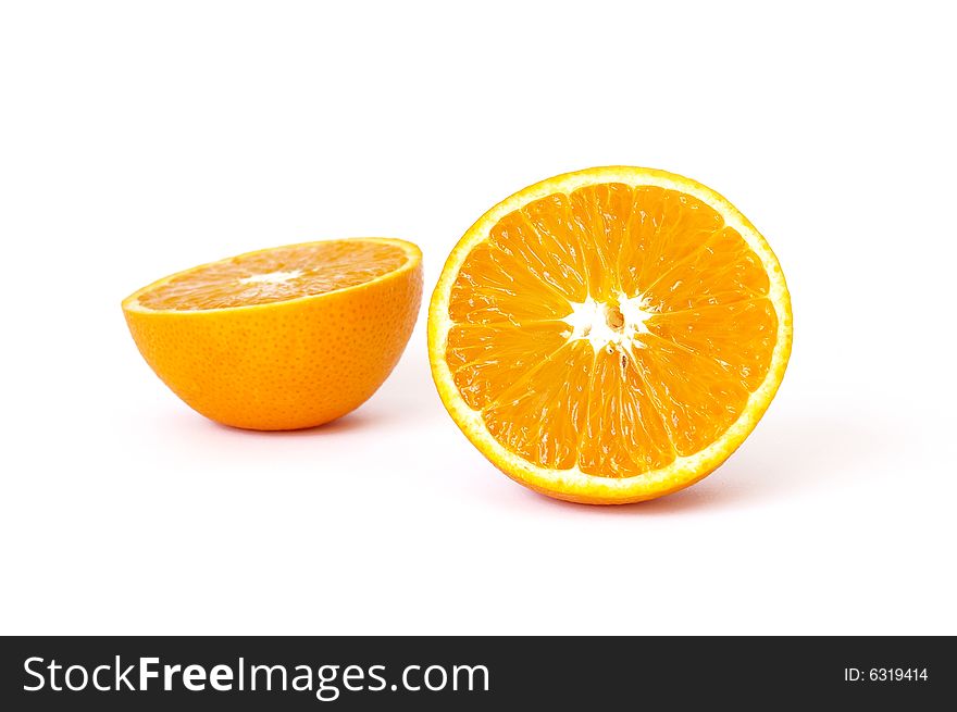 Ripe orange isolated on a white background. Ripe orange isolated on a white background