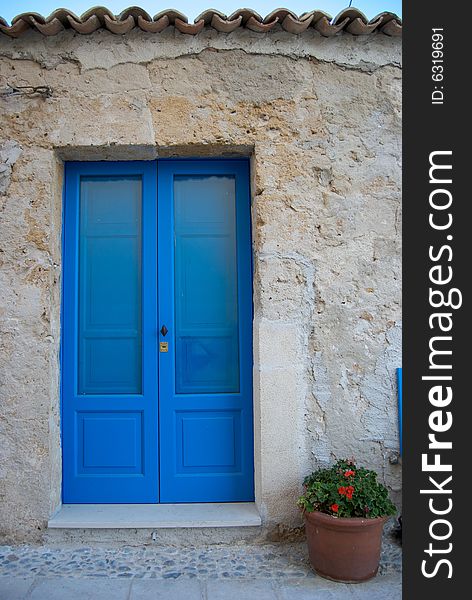 Bright blue door