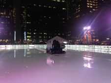 Ice Skating Rink At Bryant Park In The Evening. Stock Photography Ice Skating Rink At Bryant Park In The Evening. Stock Photography