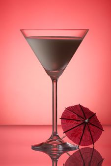 Milky Cocktail With Umbrella Stock Image Milky Cocktail With Umbrella Stock Image