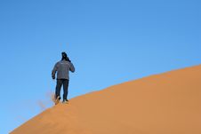Walking On The Sand Dune Stock Photography