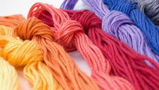 Close-up Of Colorful Buns Of Threads Royalty Free Stock Photo Close-up Of Colorful Buns Of Threads Royalty Free Stock Photo