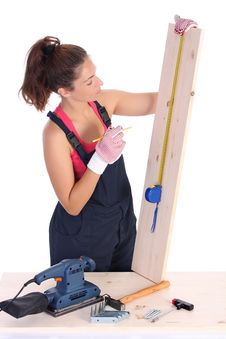 Woman Carpenter Royalty Free Stock Photo Woman Carpenter Royalty Free Stock Photo