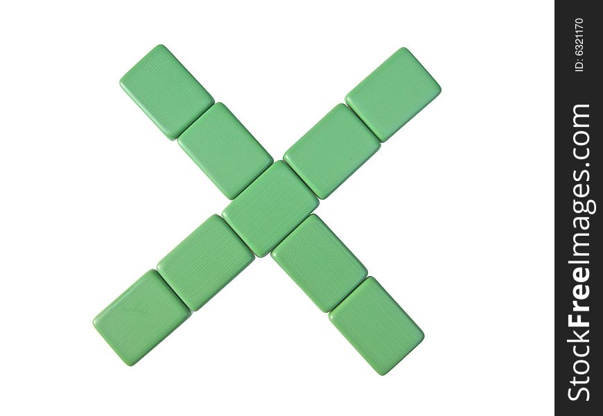 Mahjong tiles letter X