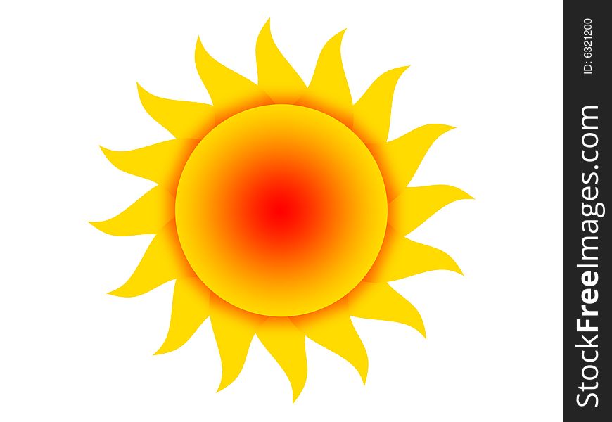 Symbol of the yellow-red sun on a white background