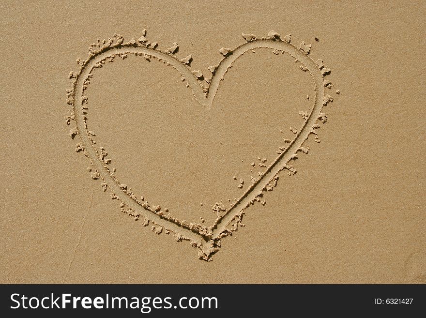 Heart Drawn Into Sand