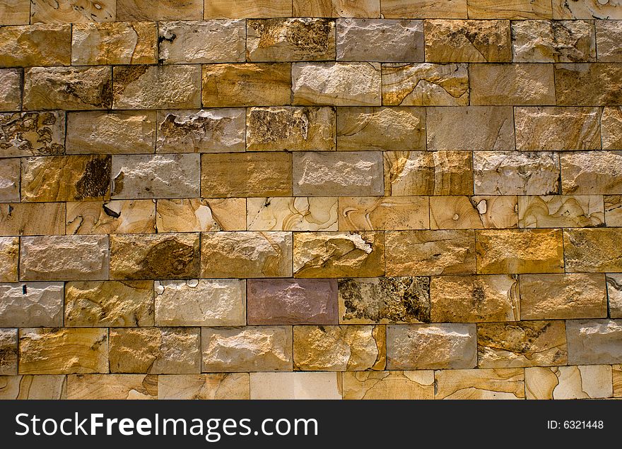 Yellow and Brown brick wall exterior design